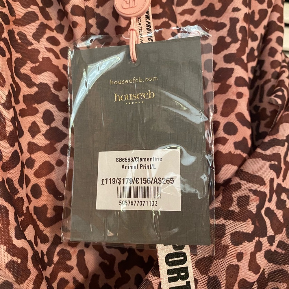 NWT House of Cb “Clementine” cutout mini dress in animal print - Picture 5 of 9